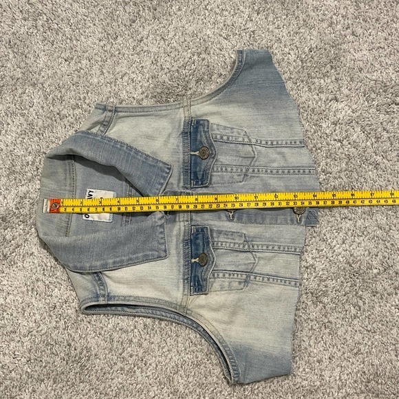 Old Navy Sleeveless Jean DIY Cropped Vest Size XS Light Blue Pre-owned - Picture 6 of 6